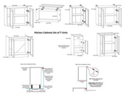 Impact Furniture Kitchen Cabinets Set 7 Units Wall Base Complete Cupboards Chalk White Gloss 240Cm Fully Fitted Kitchenette Junona - thumbnail 5
