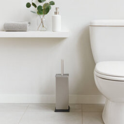 Harbour Housewares Brushed Toilet Brush And Holder - Square Brush With Non Slip Base Rust Resistant Toilet Cleaning Brush Set - thumbnail 6