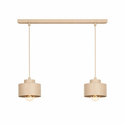 Luminosa Lighting Luminosa Simply Bar Pendant Ceiling Light Beige 2X E27 - image 1