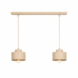 Luminosa Lighting Luminosa Simply Bar Pendant Ceiling Light Beige 2X E27 - thumbnail 1