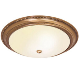 Semi Flush Ceiling Light Brass & Frosted Glass Large Round Dome Traditional Lamp - thumbnail 1