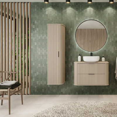 Heze Furniture Elegance Glamour Style Tall Bathroom Cabinet In Cashmere - image 1