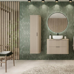 Heze Furniture Elegance Glamour Style Tall Bathroom Cabinet In Cashmere