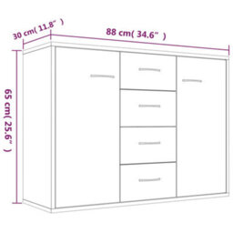 Vidaxl Sideboard Smoked Oak 88X30X65 Cm Engineered Wood - thumbnail 6