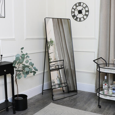 Melody Maison Black Free Standing Cheval Mirror 155Cm X 60Cm - image 1