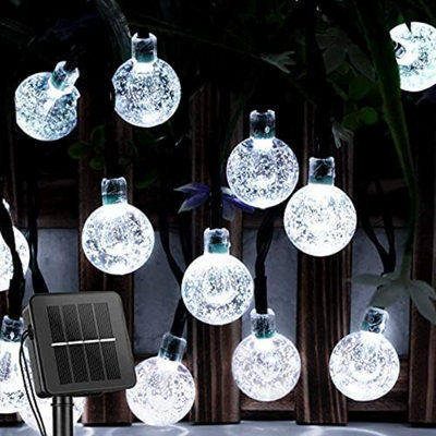 Elex Solar String Lights Outdoor Garden 50 Led Waterproof Globe 8 Modes Crystal Ball For Indoor Outdoor Patio Yard Bright White - image 1