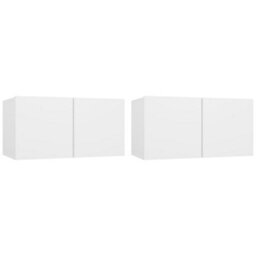Berkfield Hanging Tv Cabinets 2 Pcs White 60X30X30 Cm - thumbnail 2