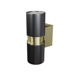 Luminosa Lighting Luminosa Bowery Outdoor Up Down Wall Lamp Black, Brass Ip54 2Xgu10