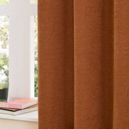furn. Furn Soft Chenille Blackout Eyelet Curtain Pair, Rust, (W) 229 X (D) 183Cm - thumbnail 4