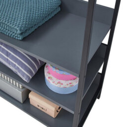 Timber Art Design Zahra Bedroom Double Open Wardrobe 4 Shelves Furniture Storage Cupboard Dark Grey - thumbnail 6