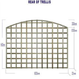 Premier Garden Supplies Arch Top Wooden Trellis Panel 6Ft X 4Ft (3 Pack) Standard Square Lattice Fencing Screen Divider For Climbing Plant Support - thumbnail 7