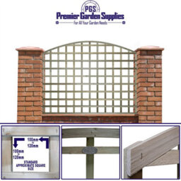 Premier Garden Supplies Arch Top Wooden Trellis Panel 6Ft X 4Ft (3 Pack) Standard Square Lattice Fencing Screen Divider For Climbing Plant Support - thumbnail 5