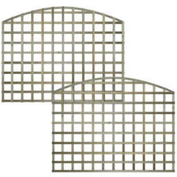 Premier Garden Supplies Arch Top Wooden Trellis Panel 6Ft X 4Ft (3 Pack) Standard Square Lattice Fencing Screen Divider For Climbing Plant Support - thumbnail 3