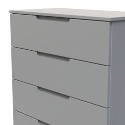 Messina Ready Assembled Matt Grey No Effect 5 Drawer Wide Chest (H)1067mm (W)740mm (D)390mm - thumbnail 4