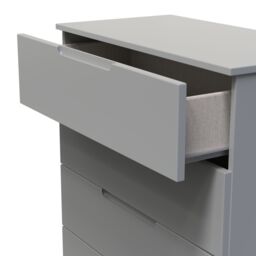 Messina Ready Assembled Matt Grey No Effect 5 Drawer Wide Chest (H)1067mm (W)740mm (D)390mm - thumbnail 3