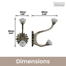 Keypak 5 Pack Sunflower Brushed Brass Hook - Modern Wall Hook For Coats, Robes & Towels - thumbnail 3