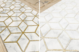 RugsX Exclusive Emerald Runner 1014 Glamour, Stylish Cube Cream / Gold 100 C  100X510 Cm - thumbnail 2