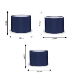 Valuelights Torbery Set Of 3 Navy Nesting Ceiling Light Shades And Bulbs (D)30Cm - thumbnail 7