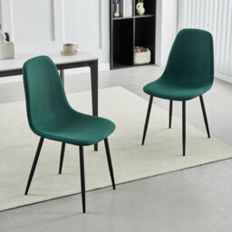 MCC Direct Set Of 2 Teddy Faux Fur Stitched Design Dining Chairs Green Bella By Mcc - thumbnail 1