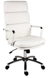 Teknik Deco Executive Chair White With Stylish Chrome Base - thumbnail 1