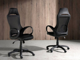 Angel Cerda Ergonomic Black Fabric Swivel Office Chair For Modern Workspaces - thumbnail 2