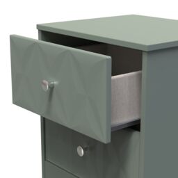 Genoa Ready Assembled Matt Green No Effect 2 Drawer Bedside Chest (H)521mm (W)450mm (D)395mm - thumbnail 3