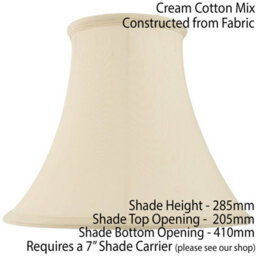 "16"" Round Bell Handmade Lamp Shade Cream Fabric Classic Table Light Bulb Cover" - thumbnail 2