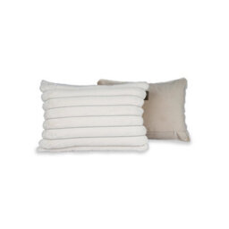 rucomfy Beanbags Rucomfy Ribbed Faux Fur 40X60Cm  Cushion - Ivory Cosy Luxury Home Decor Pillow - thumbnail 3