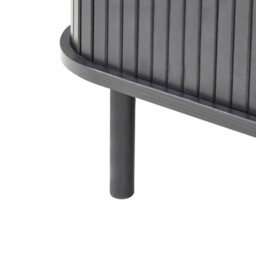 Wyld And Coco Nordicnest Coffee Table Black Mdf Metal Legs 120X60 Cm Sliding Cabinet - thumbnail 9