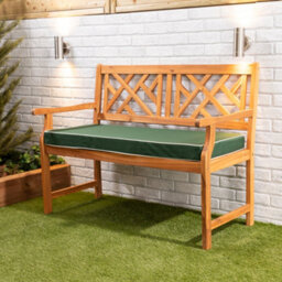 Alfresia Green Garden Bench 2 Seater Cushion, 110Cm Wide, Filled With Thick Luxury Foam - thumbnail 3