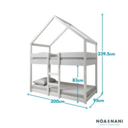 Nöa & Nani Noa & Nani Bunk Bed House Kids Solid Wood Cabin In White Sofie - thumbnail 4
