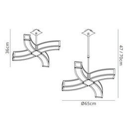 Luminosa Lighting Luminosa Duna E27 Pendant 4 Light L1 Curved, Polished Chrome - thumbnail 7