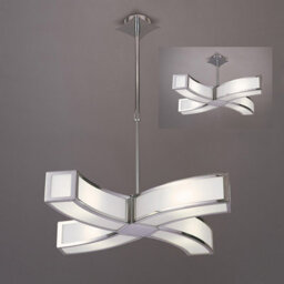 Luminosa Lighting Luminosa Duna E27 Pendant 4 Light L1 Curved, Polished Chrome - thumbnail 2