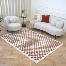The Rugs Moodi Shaggy Terra Pixelate Rug Runner Tartan Thick High Pile For Living Rooms, Bedrooms, Hallways, Kitchens - thumbnail 8