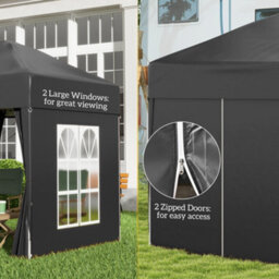 Outsunny 2X2M Pop Up Gazebo Canopy Marquee W/ Carry Bag, Black - thumbnail 7