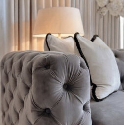 Sofaya Monaco Chesterfield Grey Velvet Sofa Set - 1,2,3 Seater & 3+2 Seater Set Deep Buttoned Cushions Upholstery Couch Settee - thumbnail 2