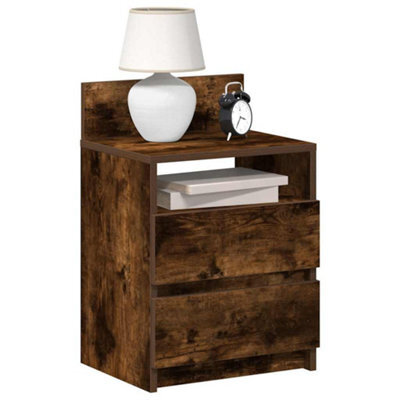 Berkfield Bedside Cabinets 2 Pcs With 2 Drawers Smoked Oak 40X33X60 Cm - image 1