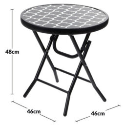 Taylor & Brown 48Cm Folding Drinks Side Table, Foldable Coffee Table, Outdoor Garden Table, Small Patio Table (Lattice - Round) - thumbnail 9