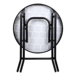 Taylor & Brown 48Cm Folding Drinks Side Table, Foldable Coffee Table, Outdoor Garden Table, Small Patio Table (Lattice - Round) - thumbnail 7