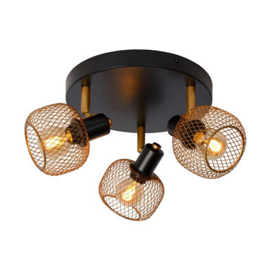 Lucide Maren Retro Ceiling Spotlight 37Cm - 3Xe14 - Matt Gold, Brass - image 1