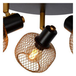 Lucide Maren Retro Ceiling Spotlight 37Cm - 3Xe14 - Matt Gold, Brass - thumbnail 5