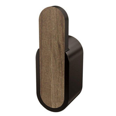 Bisk Matte Black/brown Single Hook Towel Hanger Wall Mounted Wc Bathroom Accessories - image 1