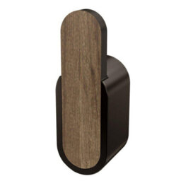 Bisk Matte Black/brown Single Hook Towel Hanger Wall Mounted Wc Bathroom Accessories