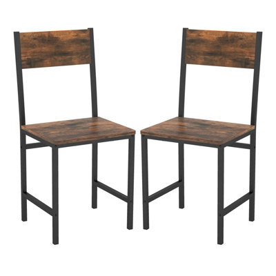 Gainoom Set Of 2 Brown Dining Chairs Armless Dinner Chairs W/ Metal Legs - image 1