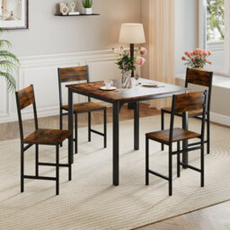Gainoom Set Of 2 Brown Dining Chairs Armless Dinner Chairs W/ Metal Legs - thumbnail 5