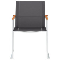 Berkfield Garden Chairs 2 Pcs Textilene And Stainless Steel Grey - thumbnail 3