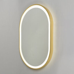 Litecraft Aves Satin Brass Led Oval Cct Bathroom Mirror With Touch Demist - thumbnail 4