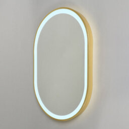 Litecraft Aves Satin Brass Led Oval Cct Bathroom Mirror With Touch Demist - thumbnail 5