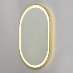 Litecraft Aves Satin Brass Led Oval Cct Bathroom Mirror With Touch Demist - thumbnail 3