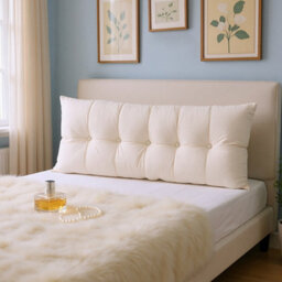 Living And Home Off-White, Removable And Washable Chenille Cushion Headboard Pillow, 150Cm W X 60Cm H